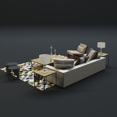 现代沙发茶几组合