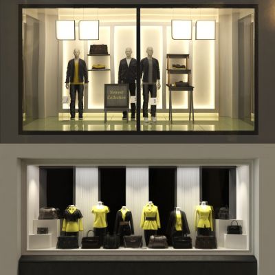 现代橱窗，橱窗，商业橱窗，商铺橱窗，店面橱窗，店铺橱窗3D模型