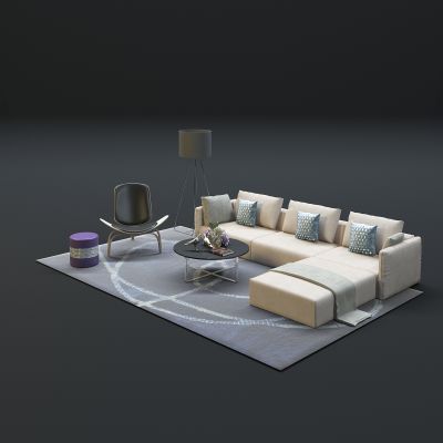 现代沙发茶几组合