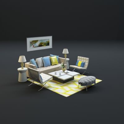 现代沙发茶几组合