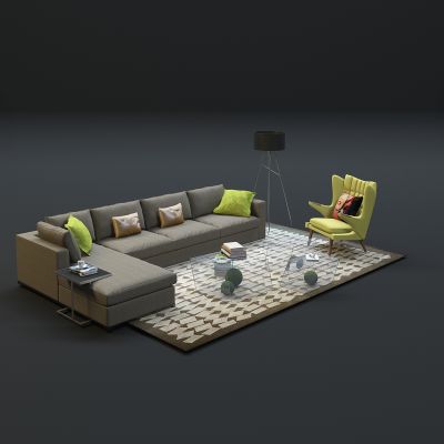 现代沙发茶几组合