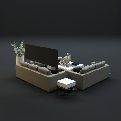 现代沙发茶几组合