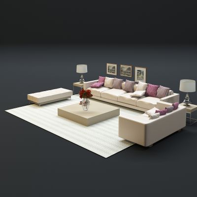 现代沙发茶几组合
