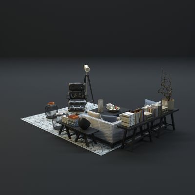 现代沙发茶几组合