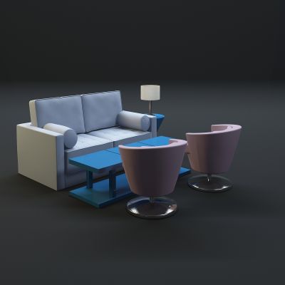 现代沙发茶几组合