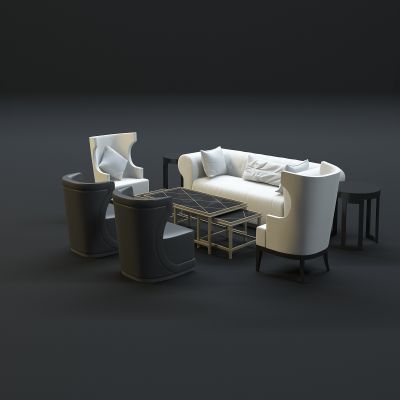 现代沙发茶几组合