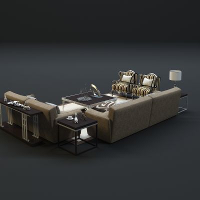 现代沙发茶几组合