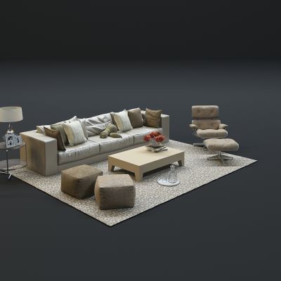 现代沙发茶几组合