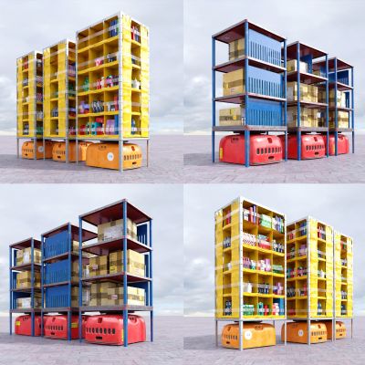 现代仓库配套，仓库货架，货柜，货物，货箱，箱子