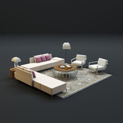 现代沙发茶几组合