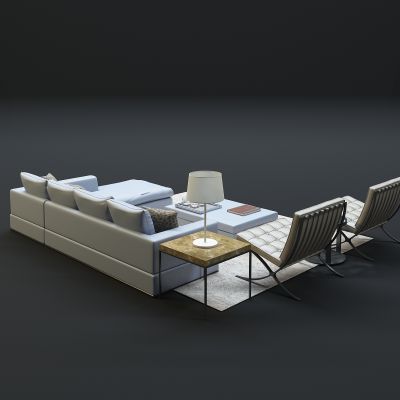 现代沙发茶几组合