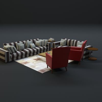 现代沙发茶几组合