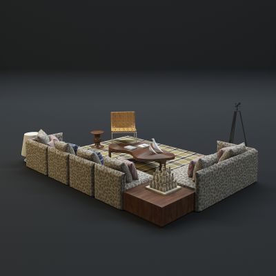 现代沙发茶几组合