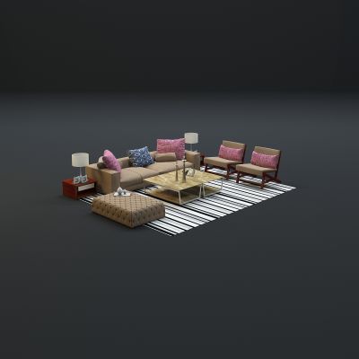 现代沙发茶几组合