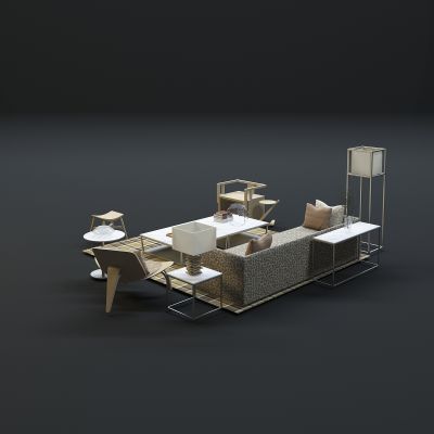 现代沙发茶几组合