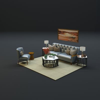 现代沙发茶几组合