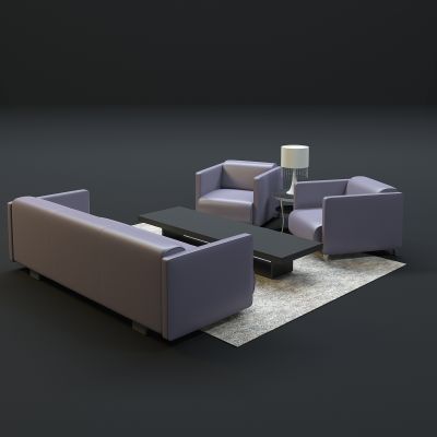 现代沙发茶几组合3D模型