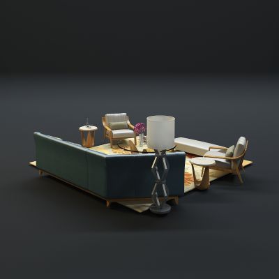 现代沙发茶几组合3D模型
