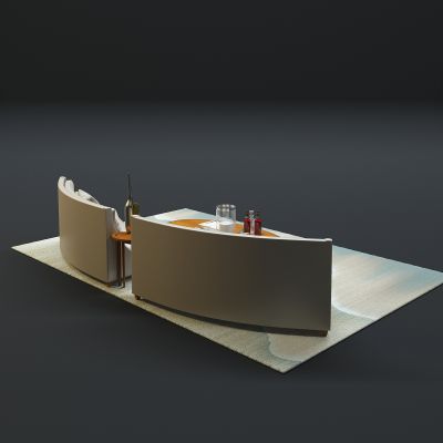 现代沙发茶几组合3D模型