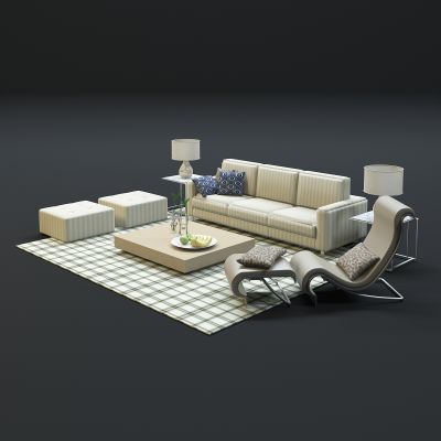 现代沙发茶几组合