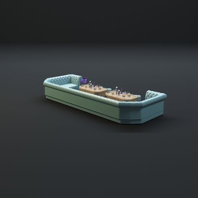 现代沙发茶几组合3D模型