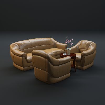 现代沙发茶几组合3D模型