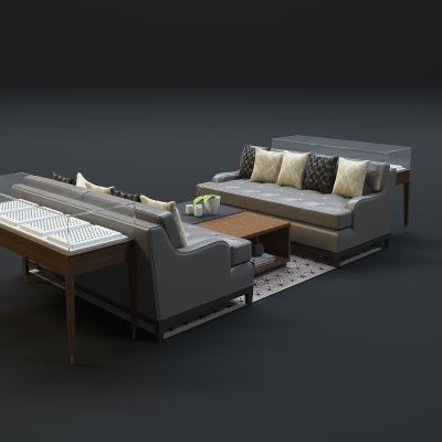 现代沙发茶几组合3D模型