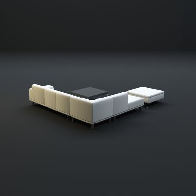 现代沙发茶几组合3D模型