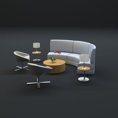 现代沙发茶几组合3D模型