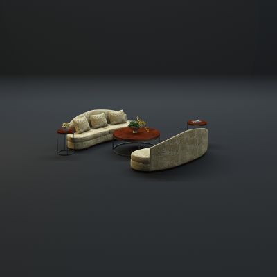 现代沙发茶几组合3D模型