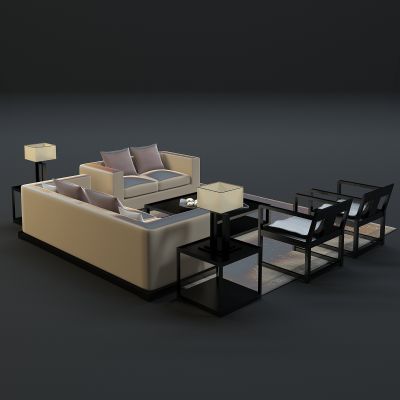 现代沙发茶几组合