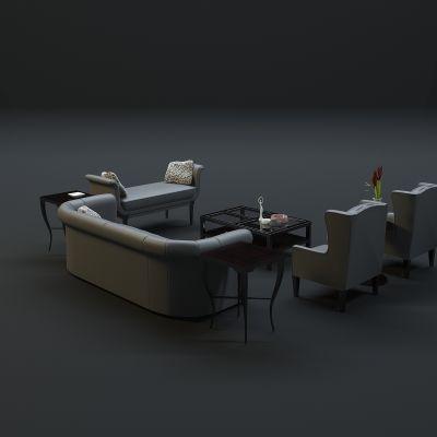  现代沙发茶几组合