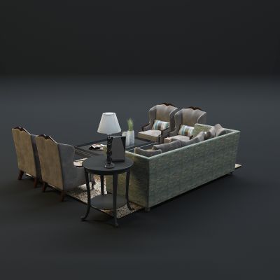 现代沙发茶几组合