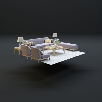 现代沙发茶几组合