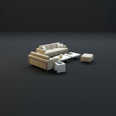 现代沙发茶几组合3D模型