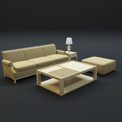 现代沙发茶几组合3D模型