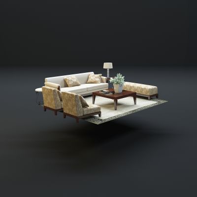 现代沙发茶几组合
