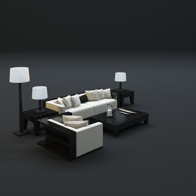 现代沙发茶几组合