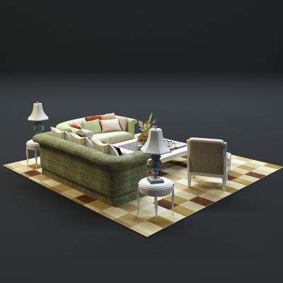 现代沙发茶几组合