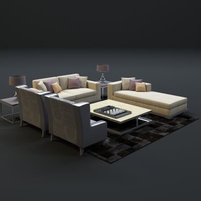 现代沙发茶几组合