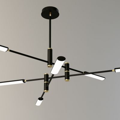 3D现代金属管吊灯3D模型