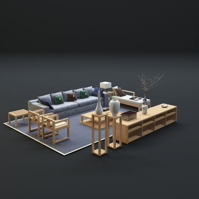 现代沙发茶几组合