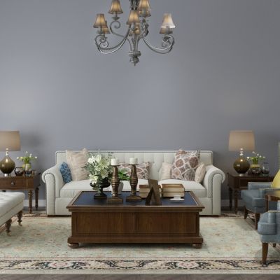 现代家居组合，饰品，沙发柜子挂画