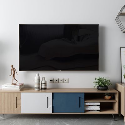 北欧电视柜 盆栽