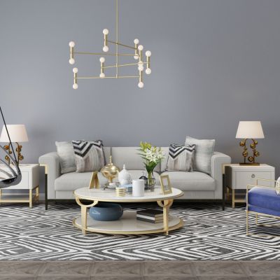 现代家居组合，饰品，沙发柜子挂画