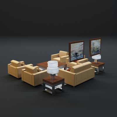 现代沙发茶几组合