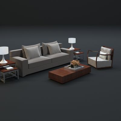 现代沙发茶几组合