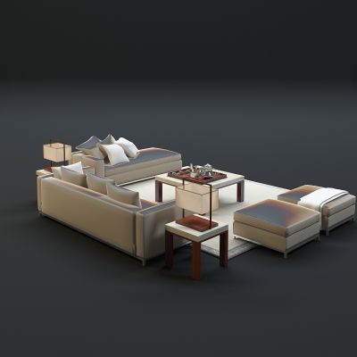  现代沙发茶几组合