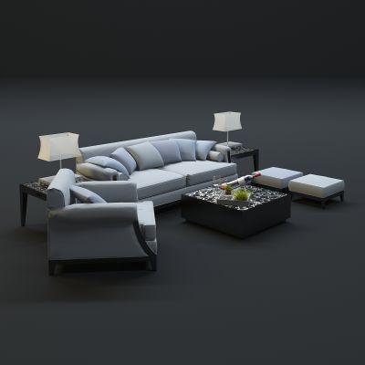 现代沙发茶几组合