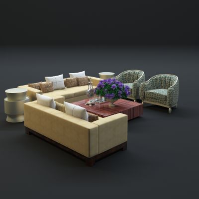 现代沙发茶几组合